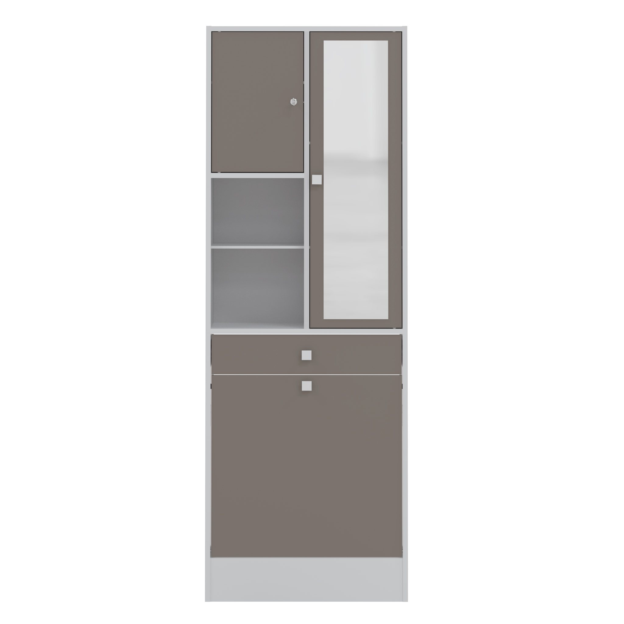 Voir la diapositive 2 : Armoire salle de bain taupe - MODENA
