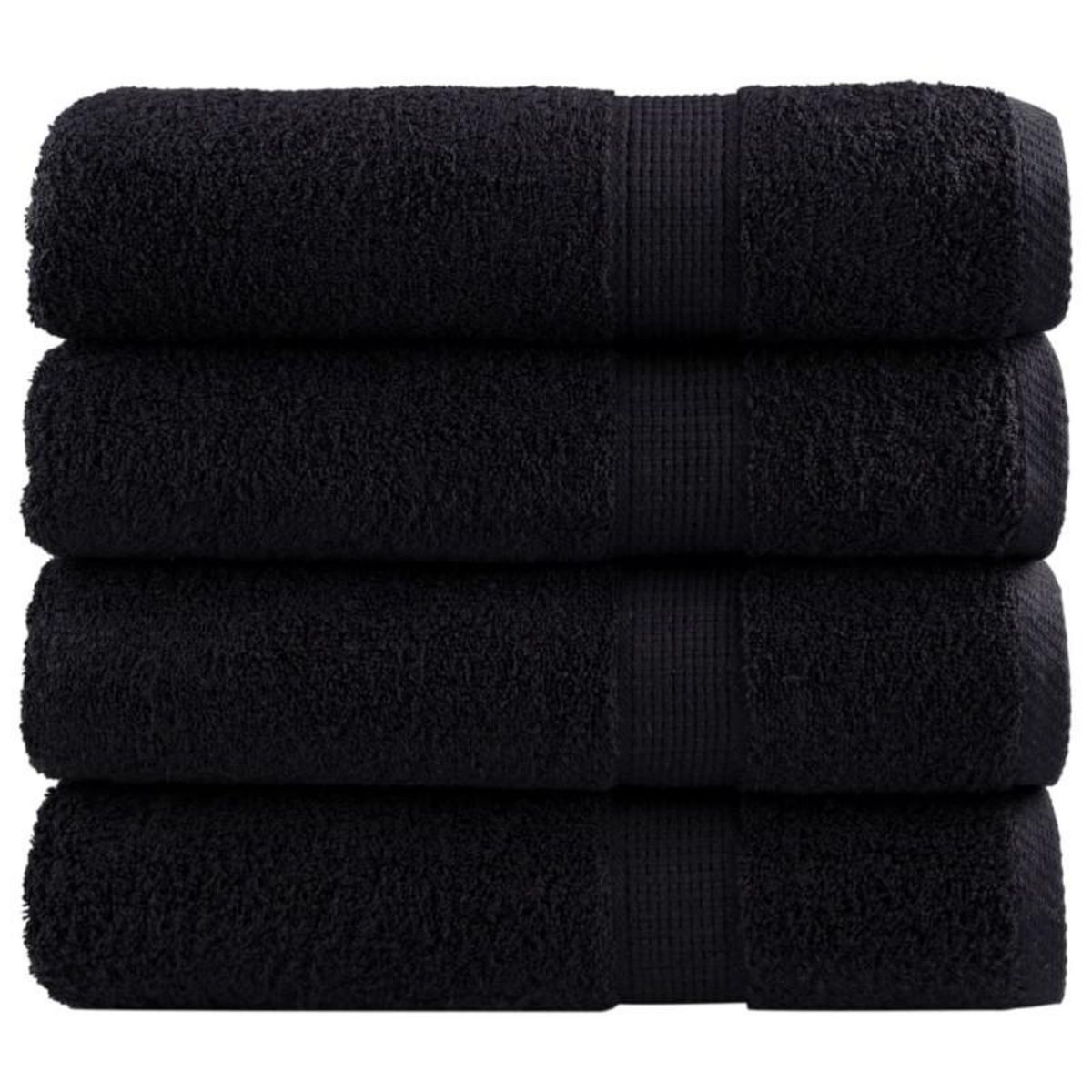 VIDAXL Essuie mains de qualité supérieure SOLUND 4 pcs noir 600 g m²