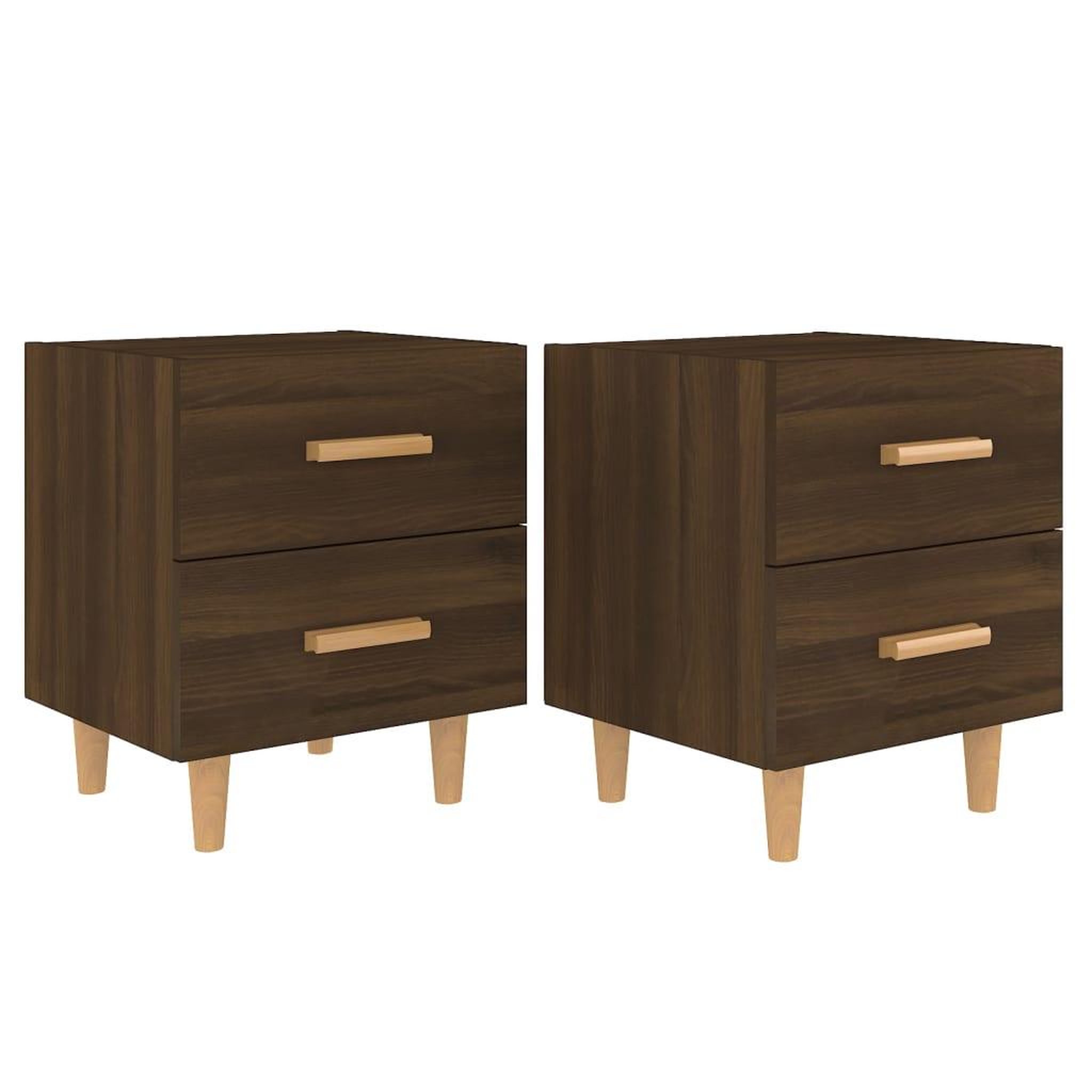 Voir la diapositive 2 : VIDAXL Tables de chevet 2 pcs Chene marron 40x35x47,5 cm