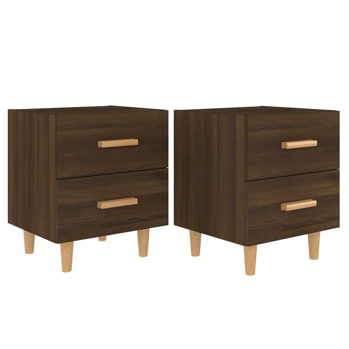 VIDAXL Tables de chevet 2 pcs Chene marron 40x35x47,5 cm