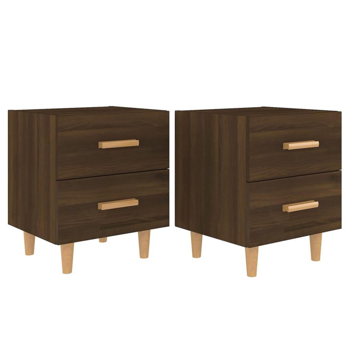 VIDAXL Tables de chevet 2 pcs Chene marron 40x35x47,5 cm