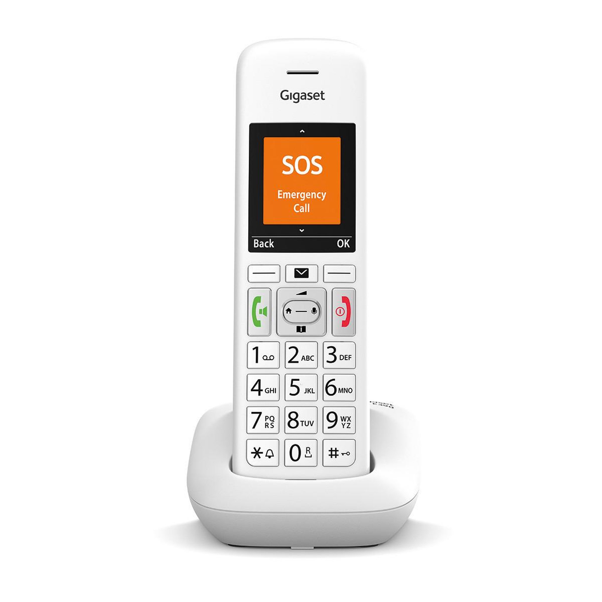 Voir la diapositive 3 : GIGASET Téléphone sans fil analogique dect gigaset e390 avec identification de l'appelant blanc