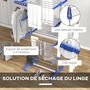 Voir la diapositive 5 : HOMCOM Séchoir à linge étendoir pliable ailes latérales 4 niveaux