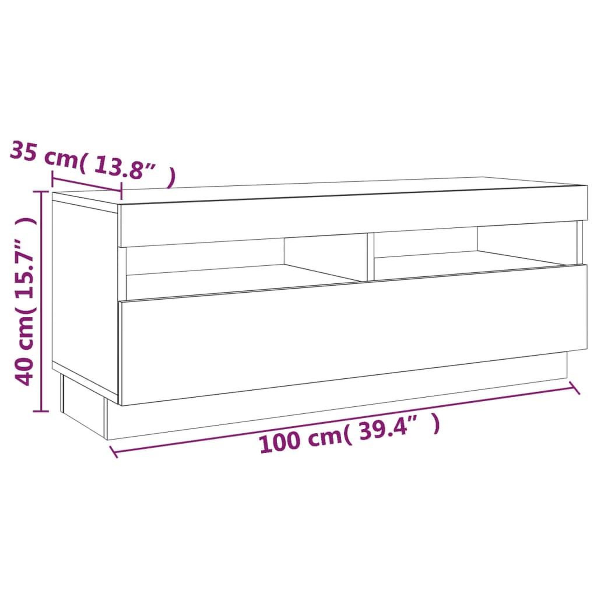 Voir la diapositive 6 : VIDAXL Ensemble de meubles TV avec lumieres LED 3 pcs Chene fume