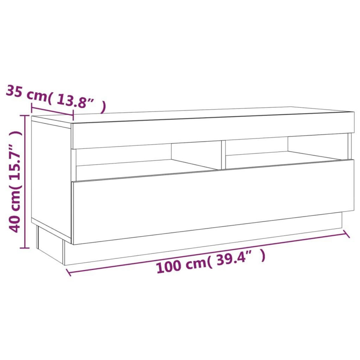 VIDAXL Ensemble de meubles TV avec lumieres LED 3 pcs Chene fume