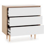 Voir la diapositive 2 : VS VENTA-STOCK Commode de Nuit Denia Couleur Chêne/Blanc, 80 cm Largeur