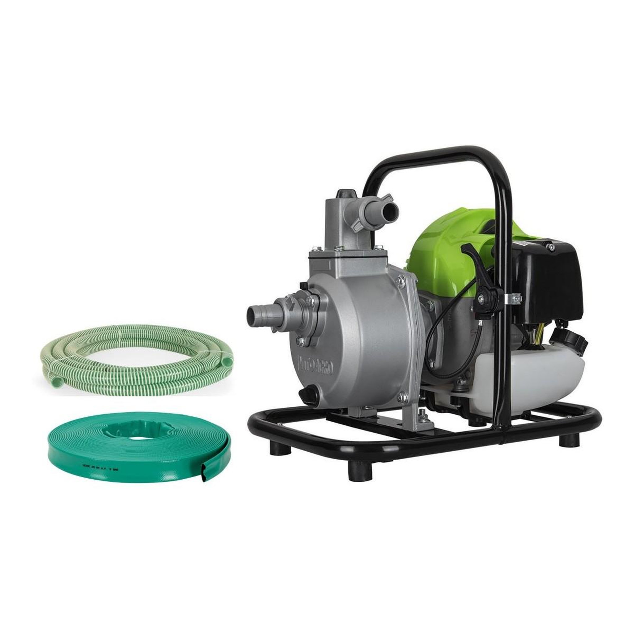 VITO Garden Pompe à eau thermique 43 cm3 raccords 50mm débit 6500 l/h eaux usées kit de10m tuyaux inclus  vito