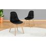Voir la diapositive 1 : Lot de 2 chaises assise PU pieds bois massif CARLA