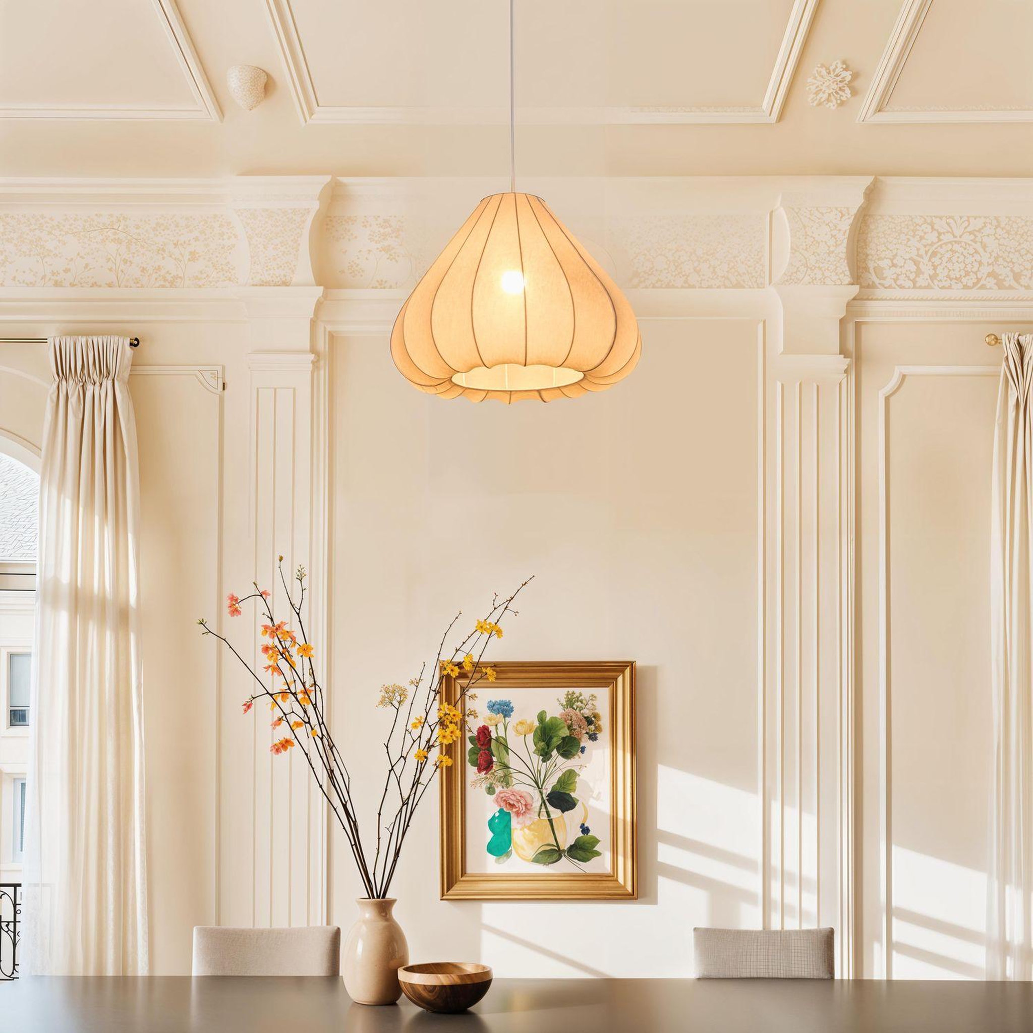 Voir la diapositive 2 : ATMOSPHERA Suspension en forme de poire tobie - beige