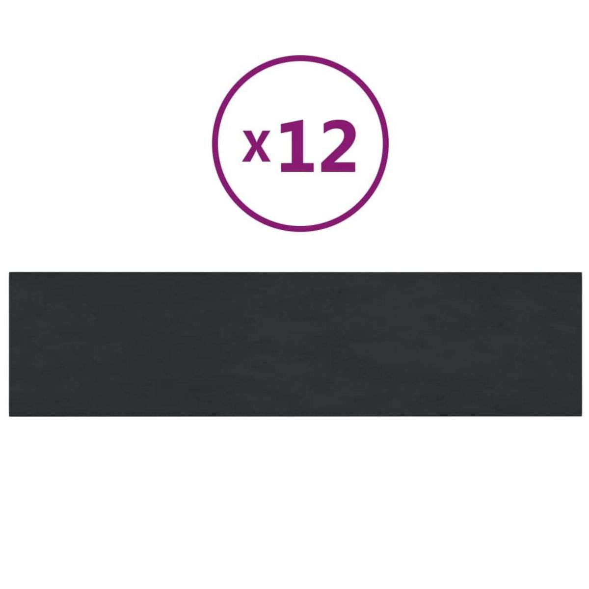 VIDAXL Panneaux muraux 12 pcs Noir 60x15 cm Velours 1,08 m²