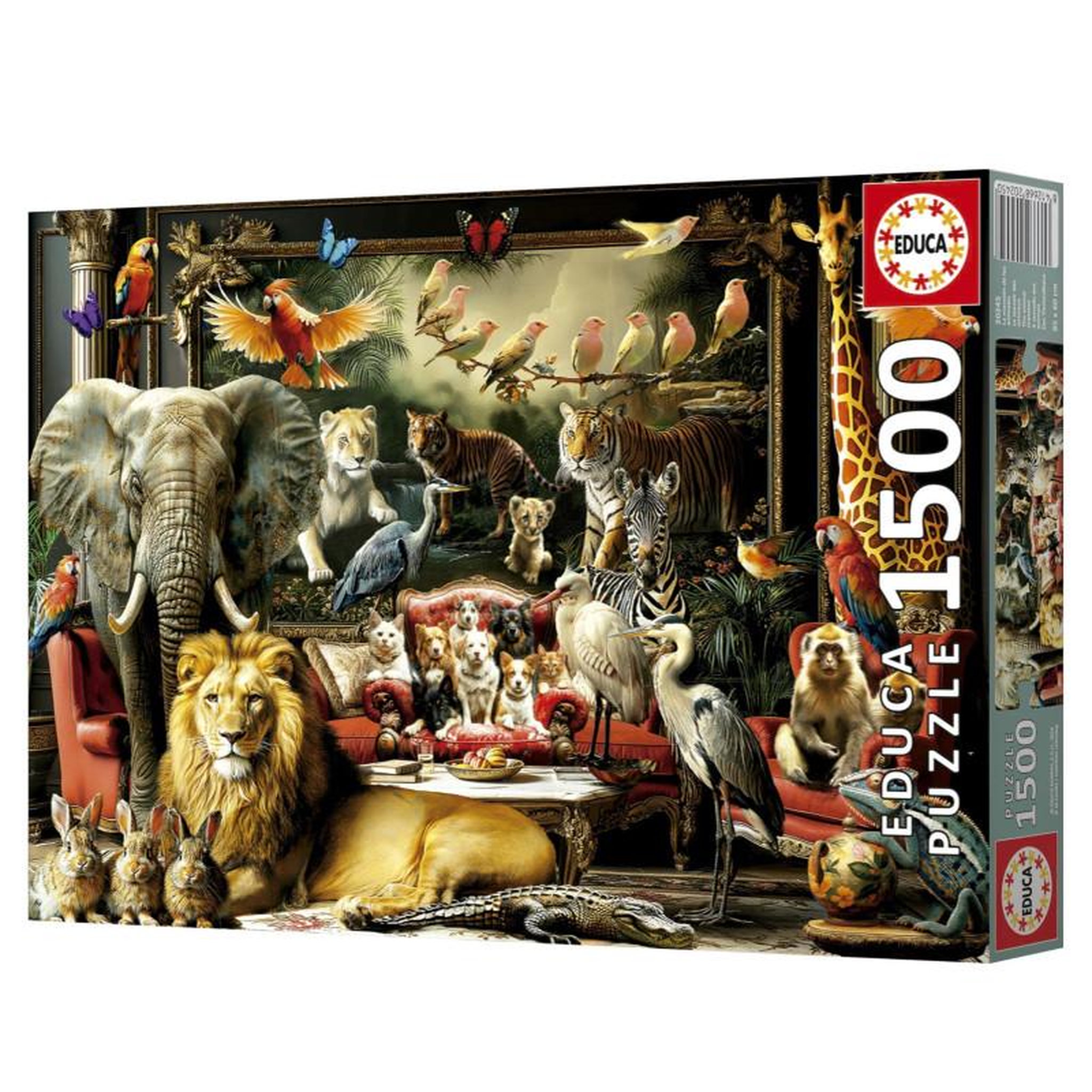 Voir la diapositive 5 : EDUCA Puzzle adulte 1500 pièces – Le Manoir des Animaux – Univers fantastique – Grand format 85 x 60 cm – Educa