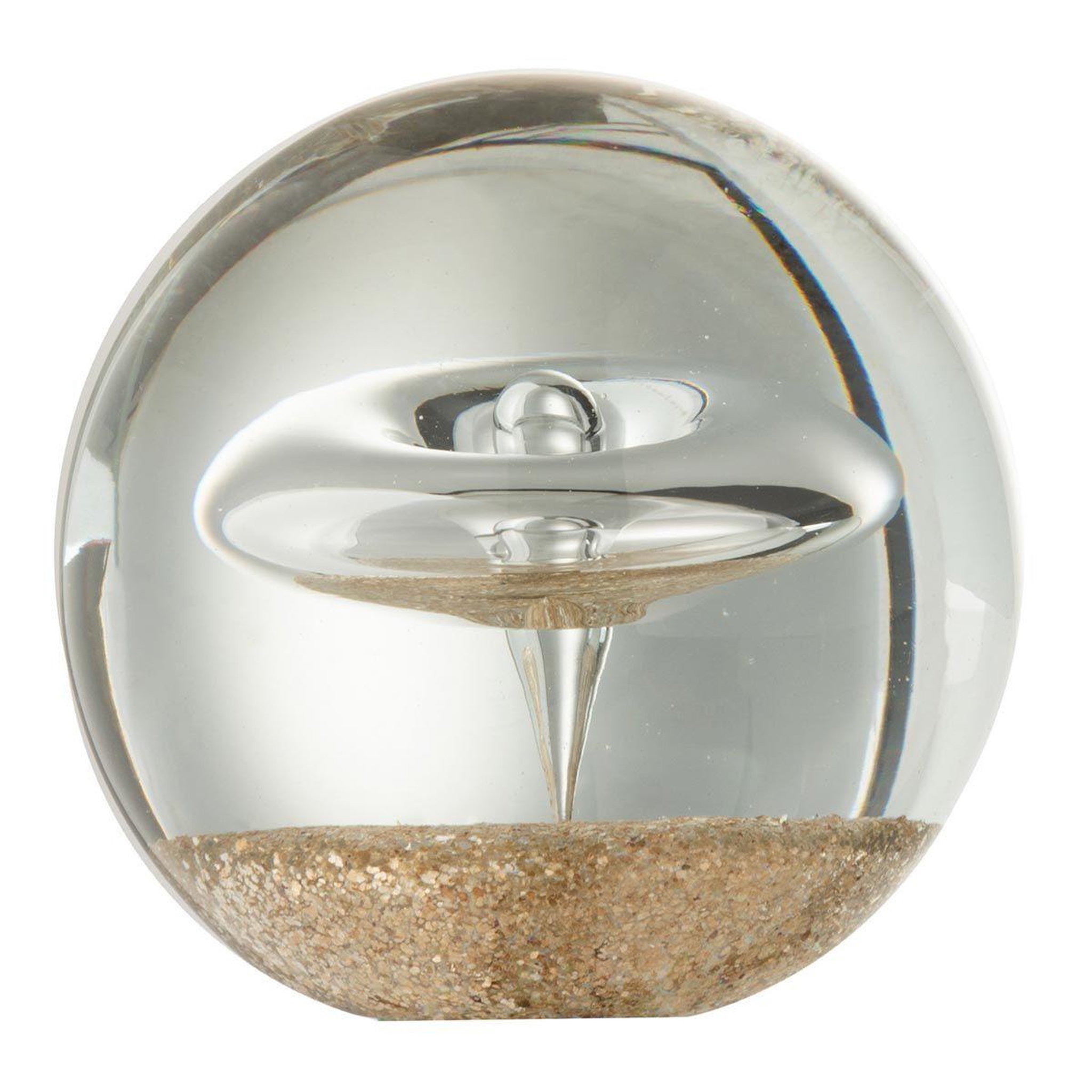 J-LINE Presse-papier en verre  cercle  10cm transparent
