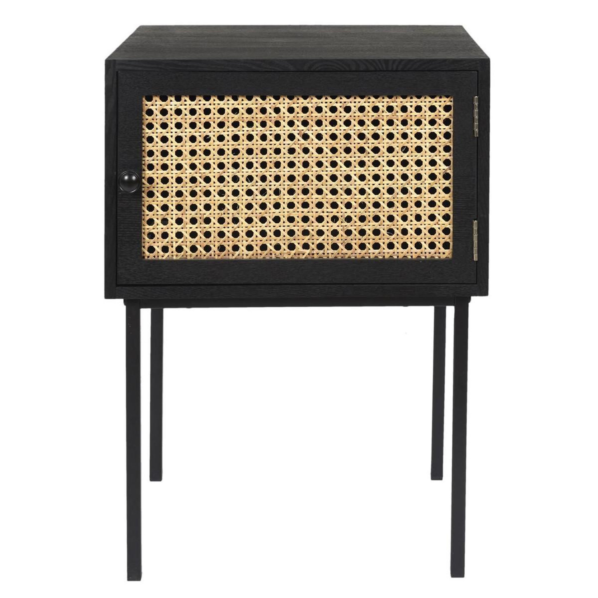 Voir la diapositive 2 : The Home Deco Factory Table de chevet en bois 1 porte  bessie  55cm noir