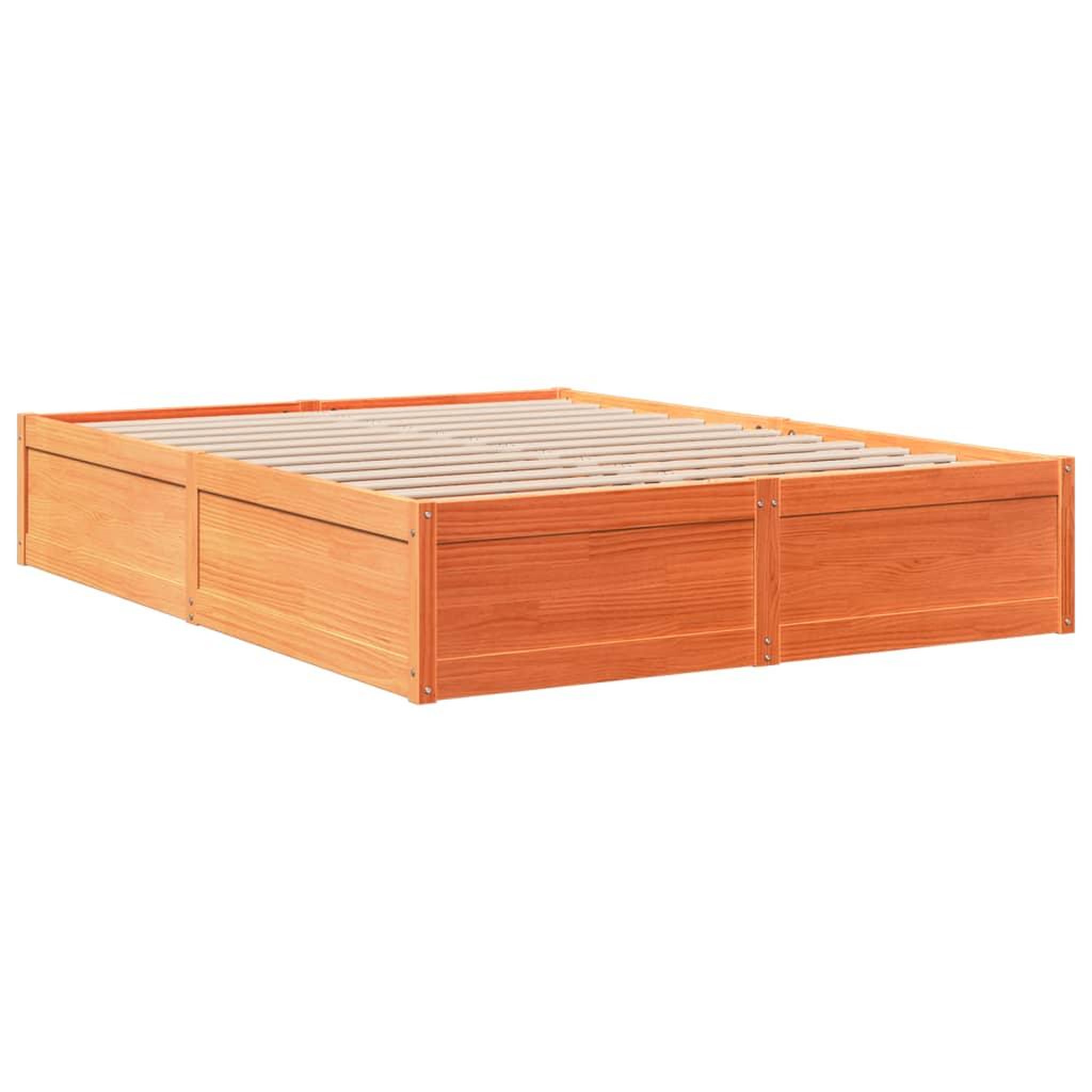 Voir la diapositive 3 : VIDAXL Cadre de lit sans matelas cire marron 160x200cm bois pin massif