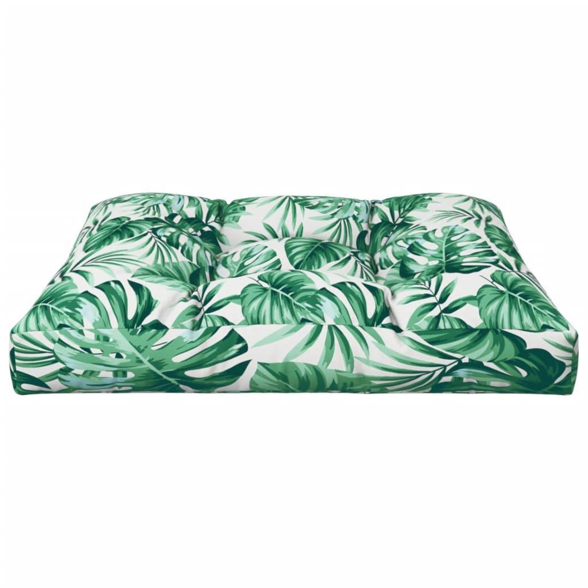 VIDAXL Coussin de palette motif de feuilles 80x80x12 cm tissu