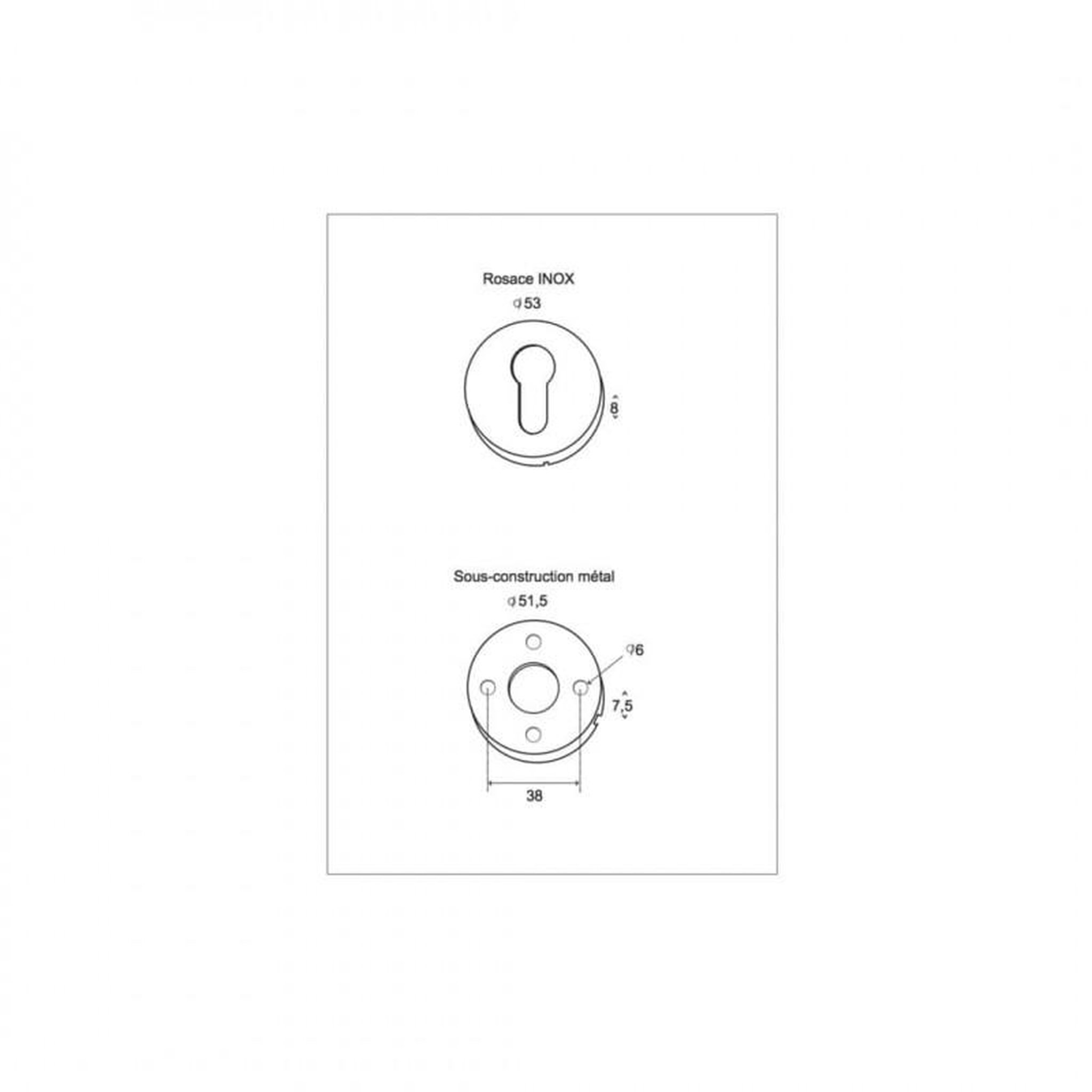 Voir la diapositive 3 : ESPACE-BRICOLAGE Paire de rosace ronde pour porte - Cylindre - Inox