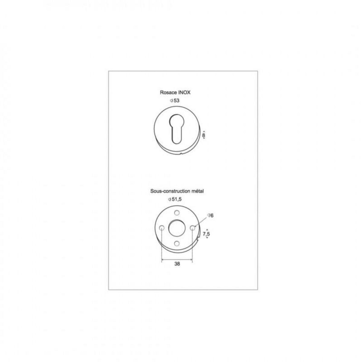 ESPACE-BRICOLAGE Paire de rosace ronde pour porte - Cylindre - Inox