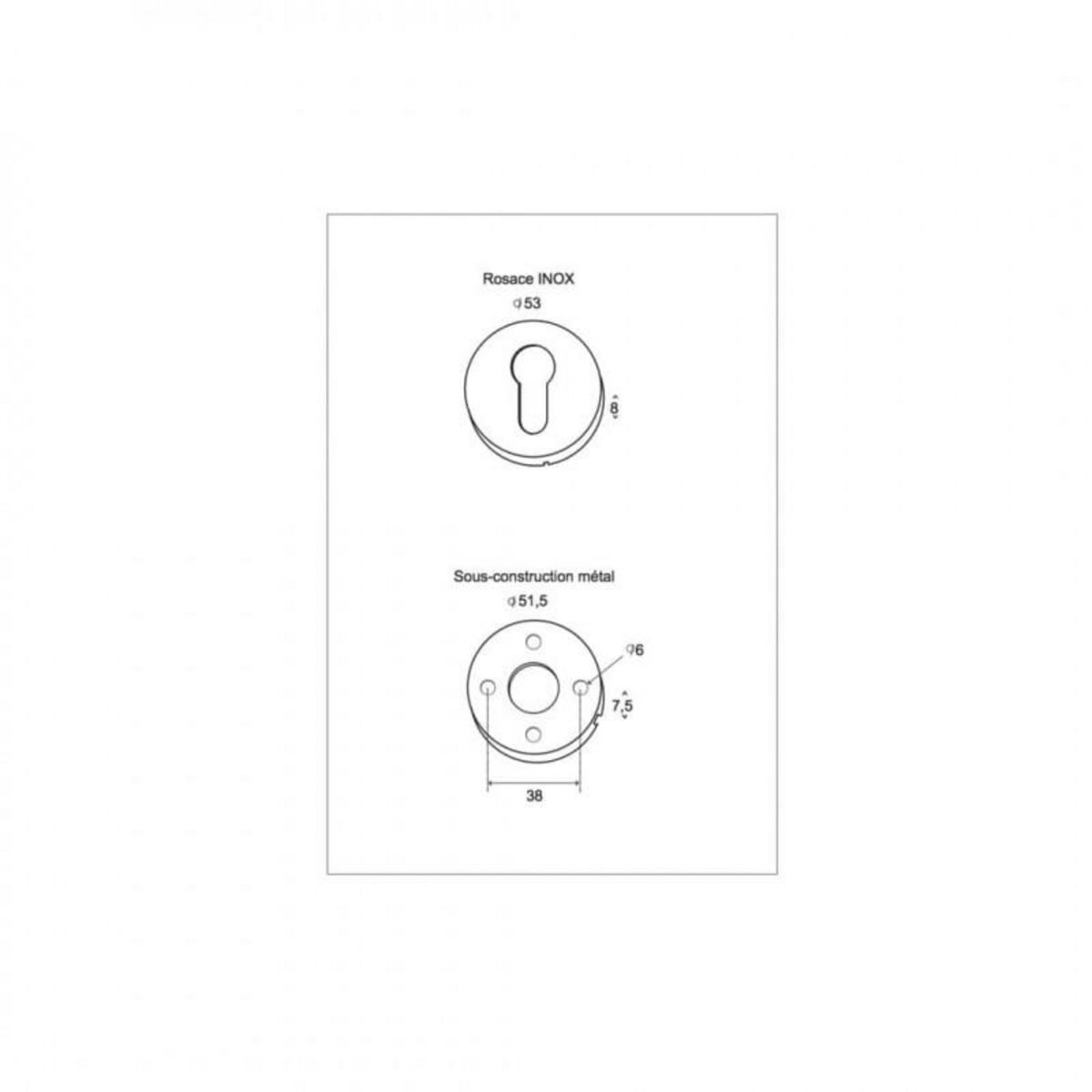 ESPACE-BRICOLAGE Paire de rosace ronde pour porte - Cylindre - Inox