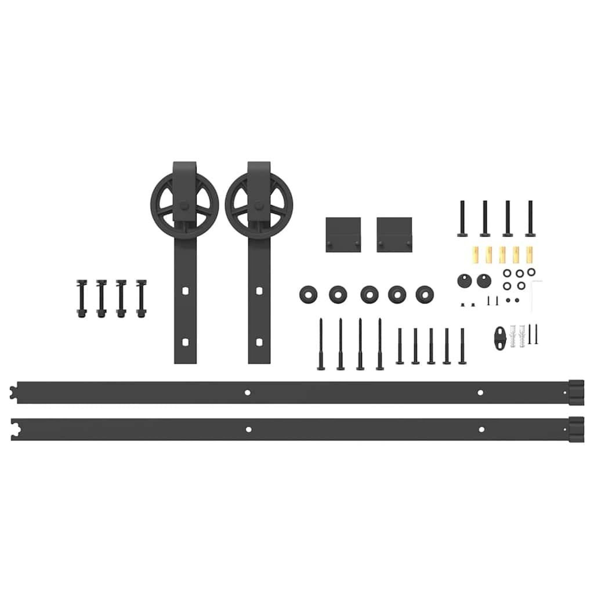 Voir la diapositive 5 : VIDAXL Kit de quincaillerie de porte coulissante 200 cm Acier Noir
