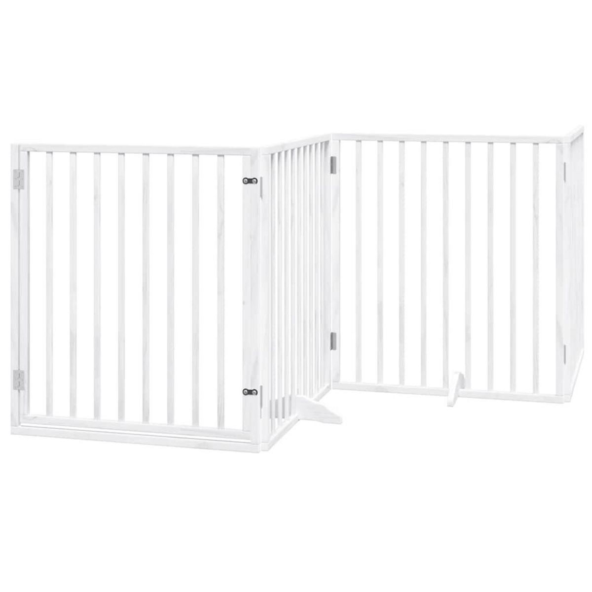 VIDAXL Barriere pour chien porte pliable 6panneaux blanc bois peuplier