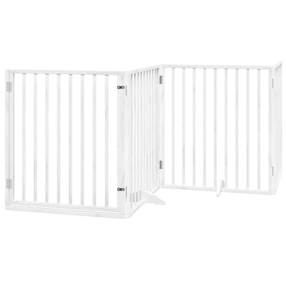 VIDAXL Barriere pour chien porte pliable 6panneaux blanc bois peuplier