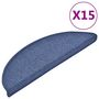 Voir la diapositive 2 : VIDAXL Tapis d'escalier 15 pcs Bleu 56 x 17 x 3 cm
