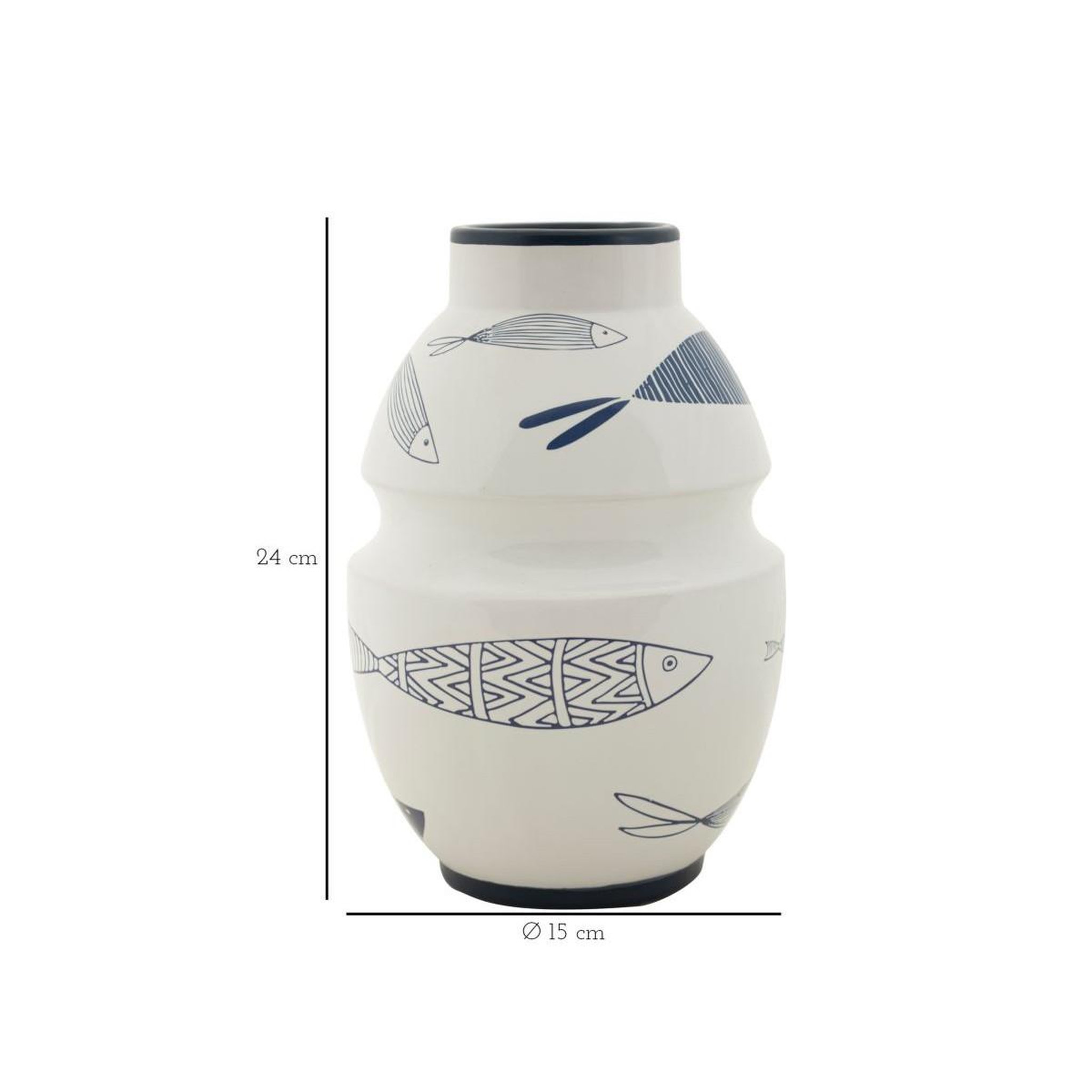 Voir la diapositive 6 : Paris Prix Vase déco en céramique  poissons  24cm multicolore