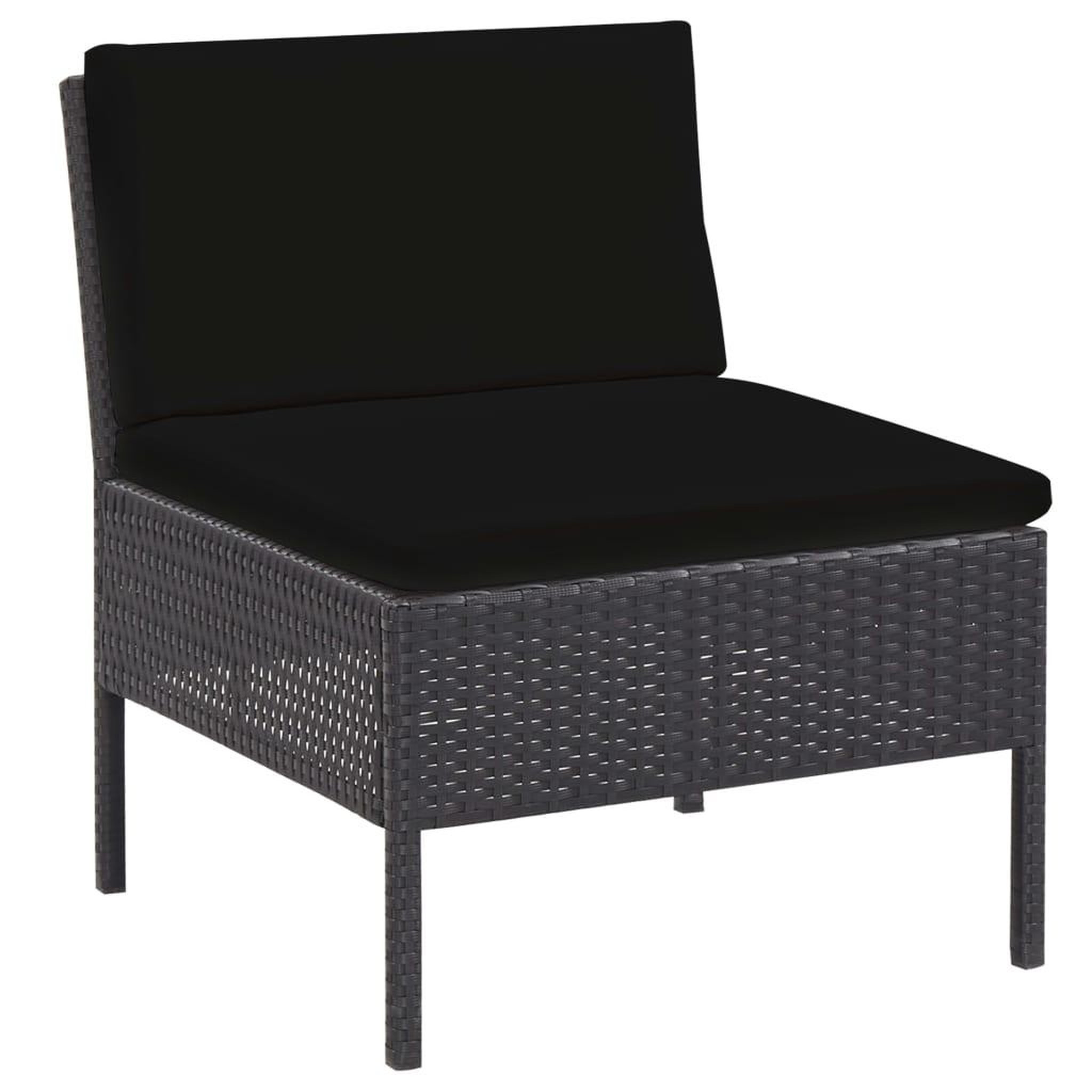 Voir la diapositive 3 : VIDAXL Salon de jardin 5 pcs avec coussins resine tressee noir