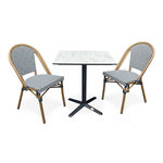 Paris Prix Ensemble Table de Jardin & 2 Chaises  Bistro  70cm Bleu