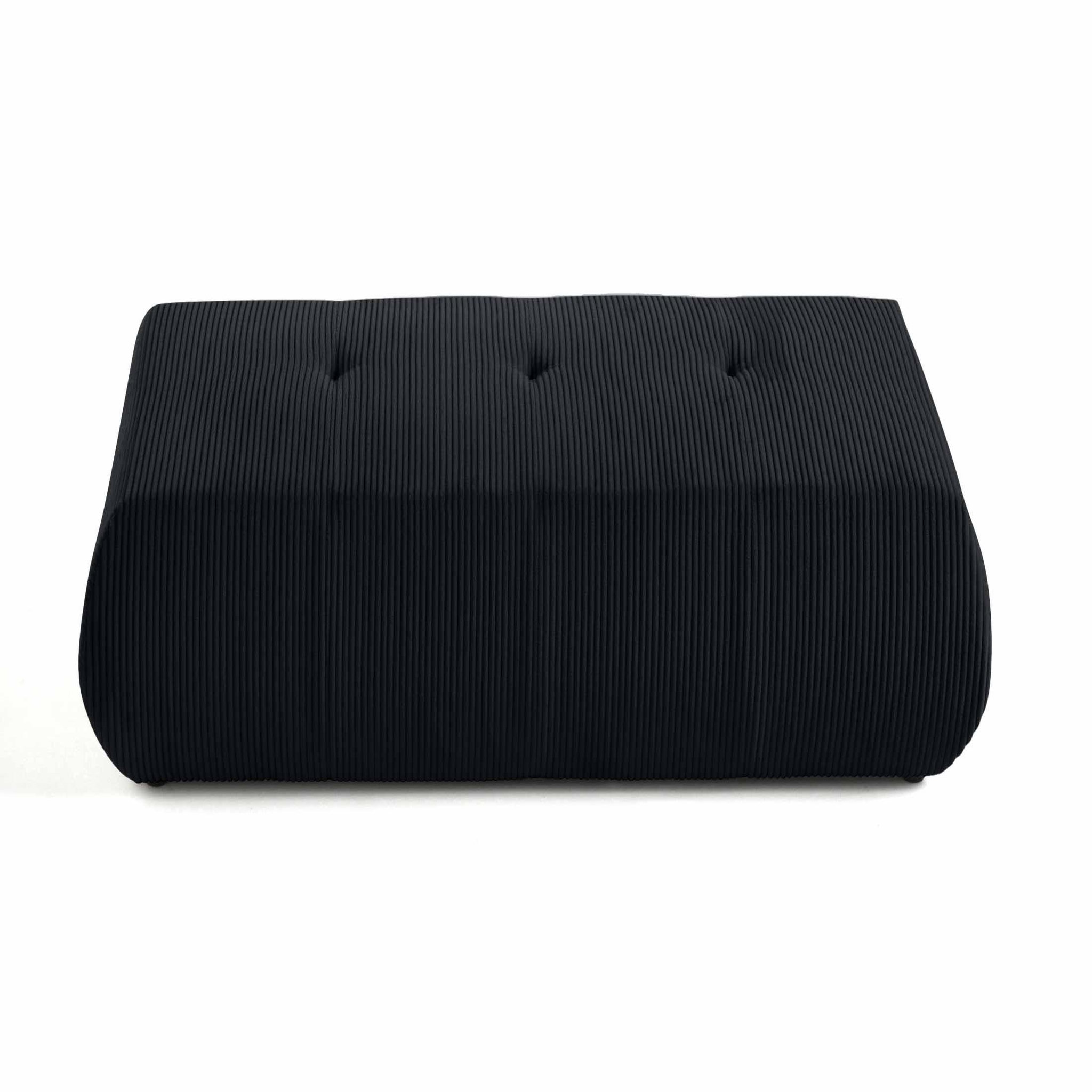 Voir la diapositive 4 : BEST MOBILIER Onyx - pouf d'appoint - en velours côtelé
