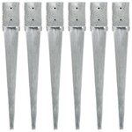 VIDAXL Piquets au sol 6 pcs Argente 10x10x76 cm Acier galvanise
