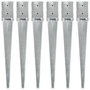 Voir la diapositive 1 : VIDAXL Piquets au sol 6 pcs Argente 10x10x76 cm Acier galvanise