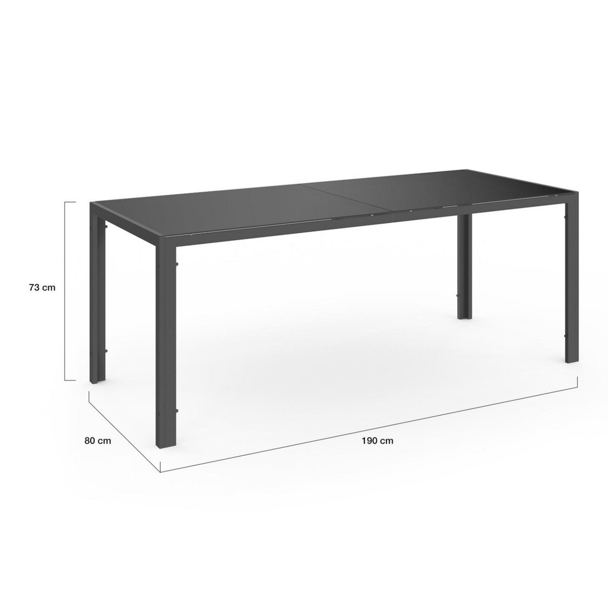 ID MARKET Salon de jardin MADRID table 190 CM et 8 chaises empilables bleu canard