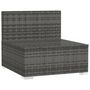 Voir la diapositive 3 : VIDAXL Canape central de jardin avec coussins gris resine tressee