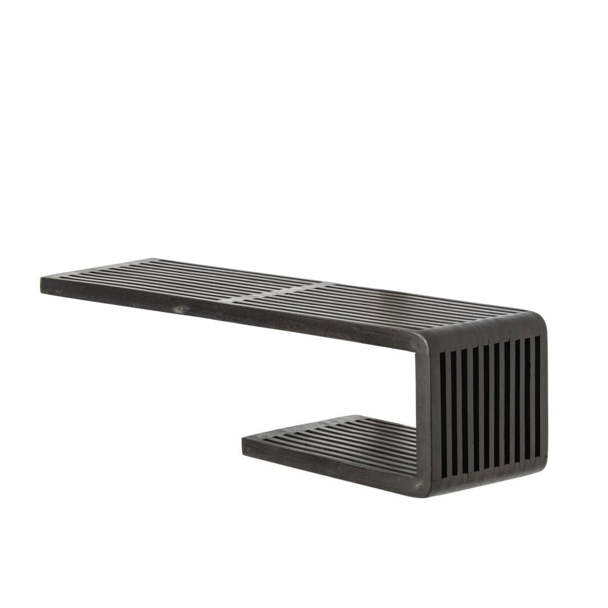 Voir la diapositive 2 : J-LINE Étagère murale en bois  lars  79cm noir
