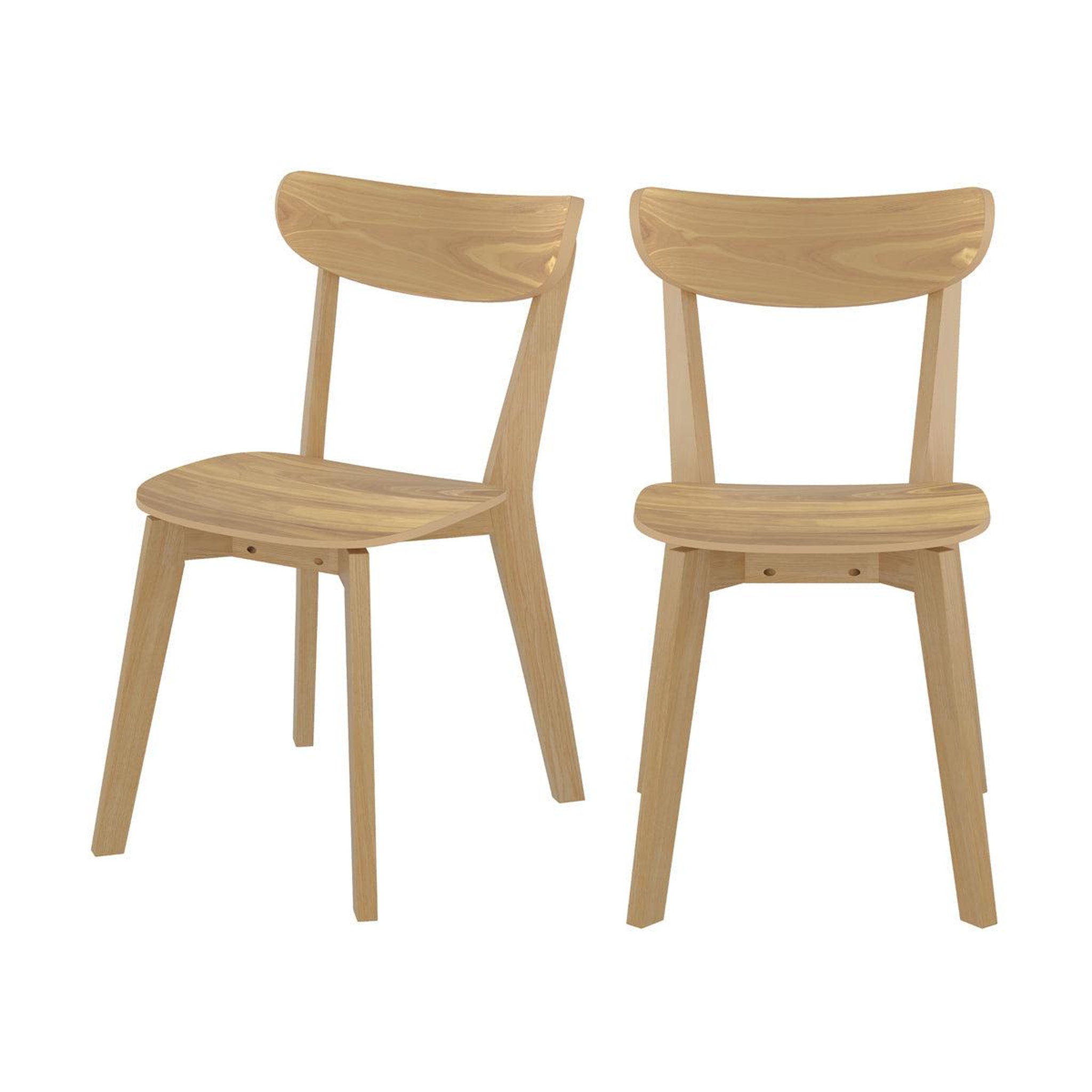 MAISON PAVANE Lot de 2 chaises en bois clair-Tabata