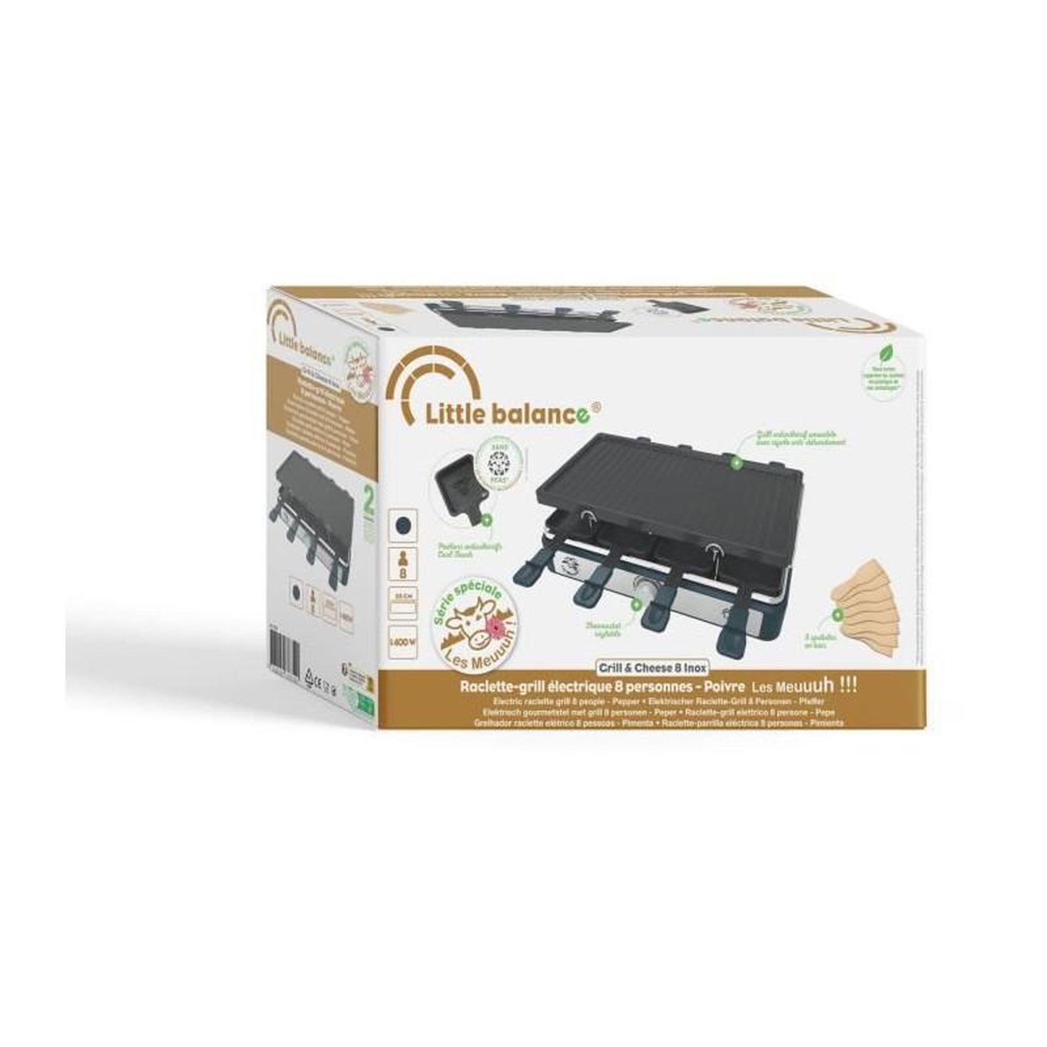 Voir la diapositive 4 : LITTLE BALANCE Appareil à raclette 8 personnes 1400w - 8750
