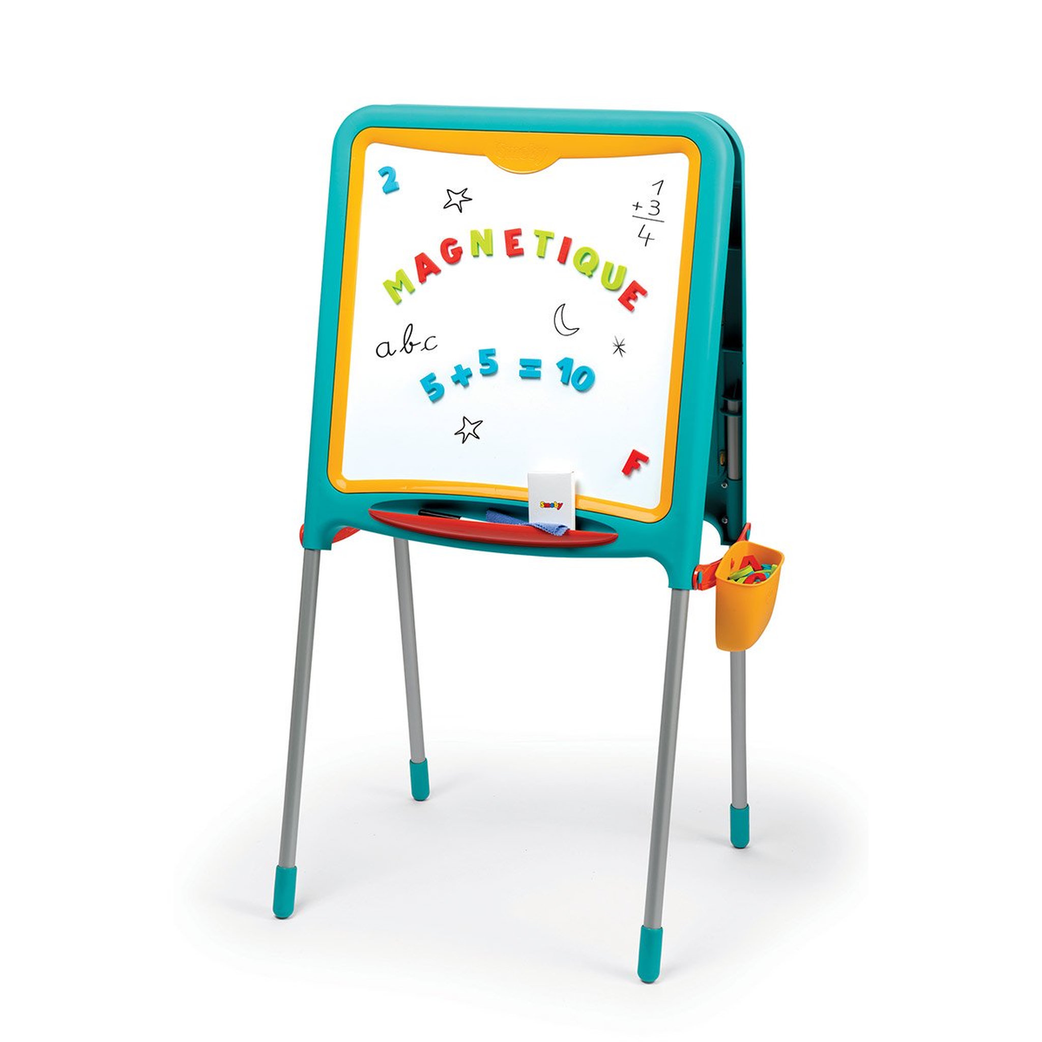 Voir la diapositive 1 : SMOBY Tableau blanc magnétique / à craies 2 en 1 + accessoires