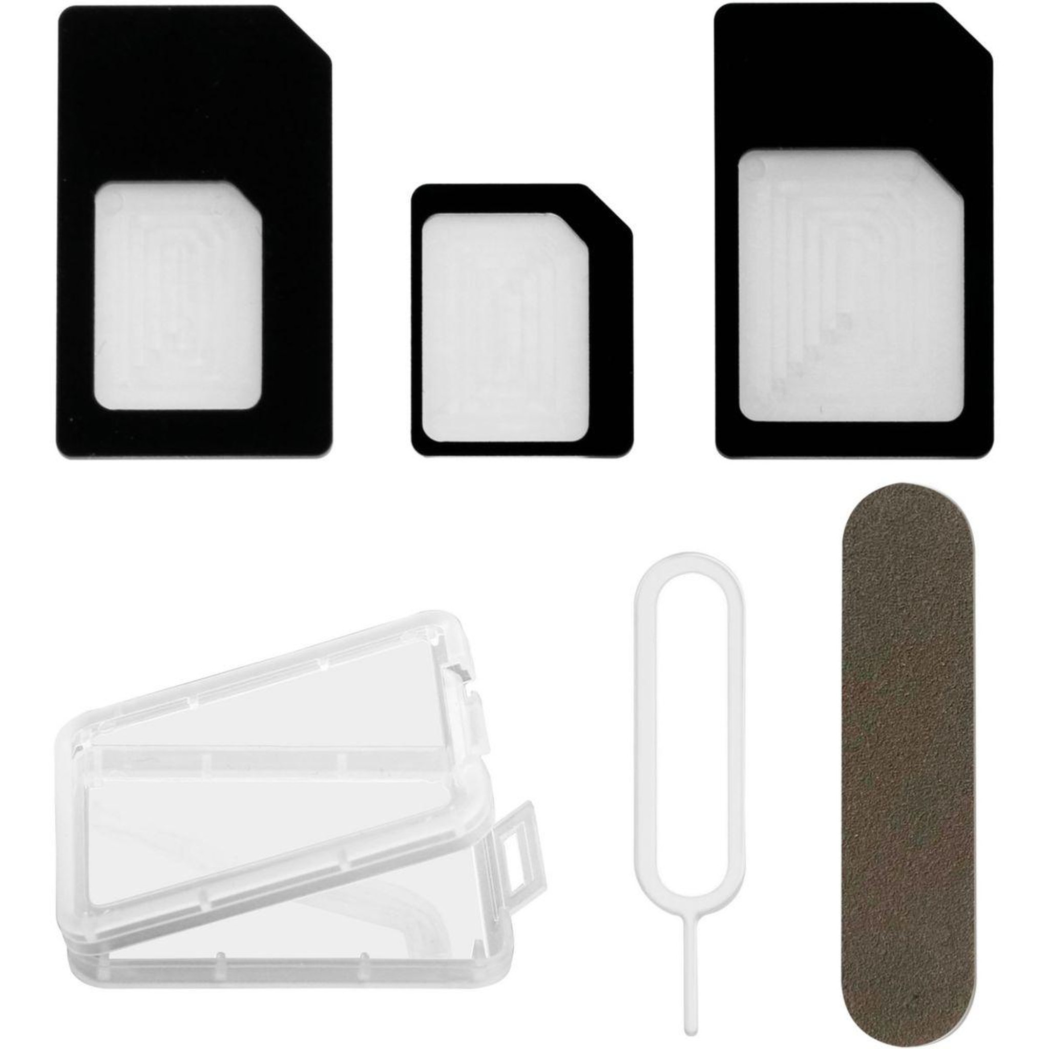 Voir la diapositive 1 : ESSENTIEL B Adaptateur carte SIM Kit adaptateur SIM + Epingle d'ejection