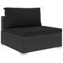 Voir la diapositive 5 : VIDAXL Salon de jardin 4 pcs avec coussins Resine tressee Noir