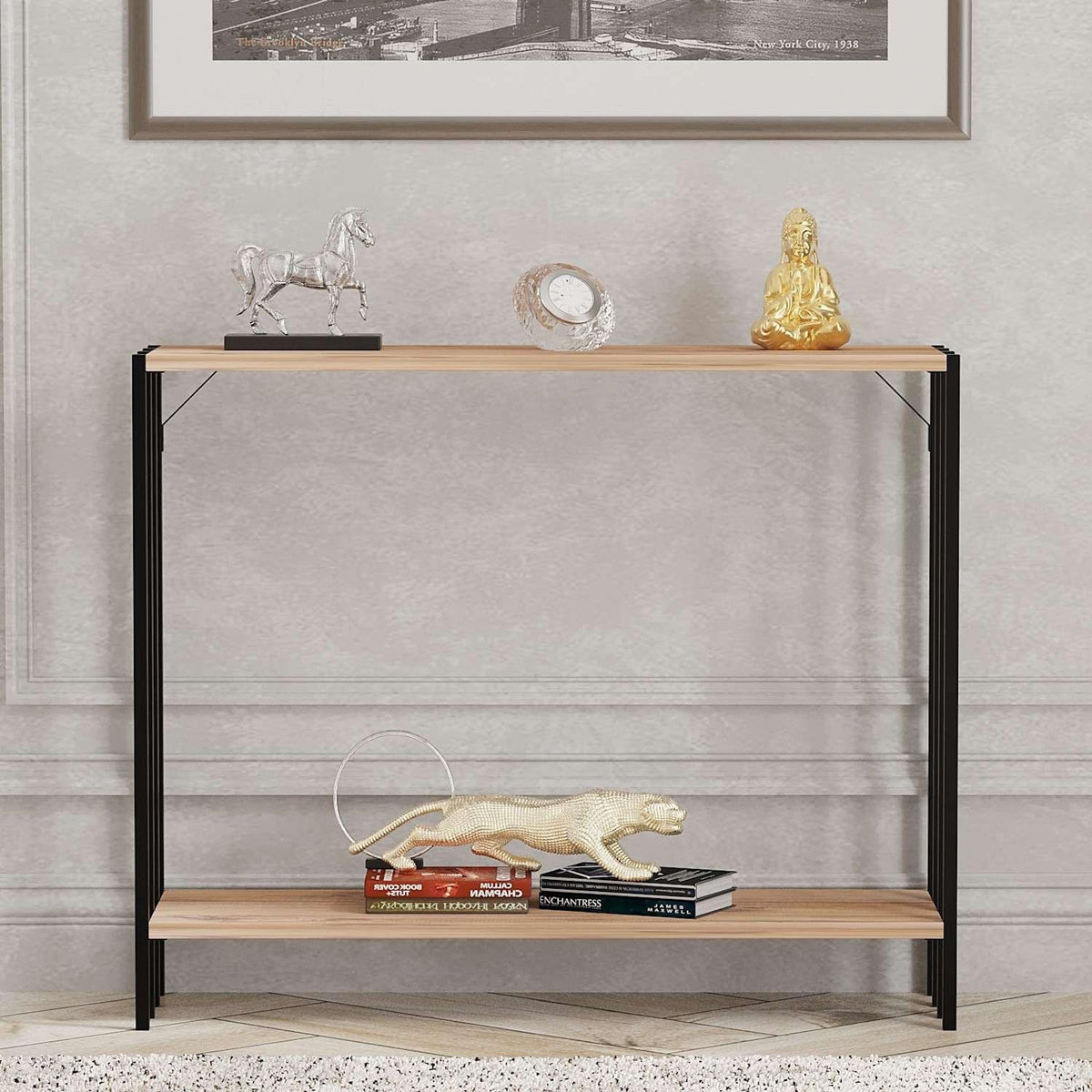 Habitat et Jardin Console en bois  Verona  - 90 x 26 x 74 cm - Pin noir de l'Atlantique