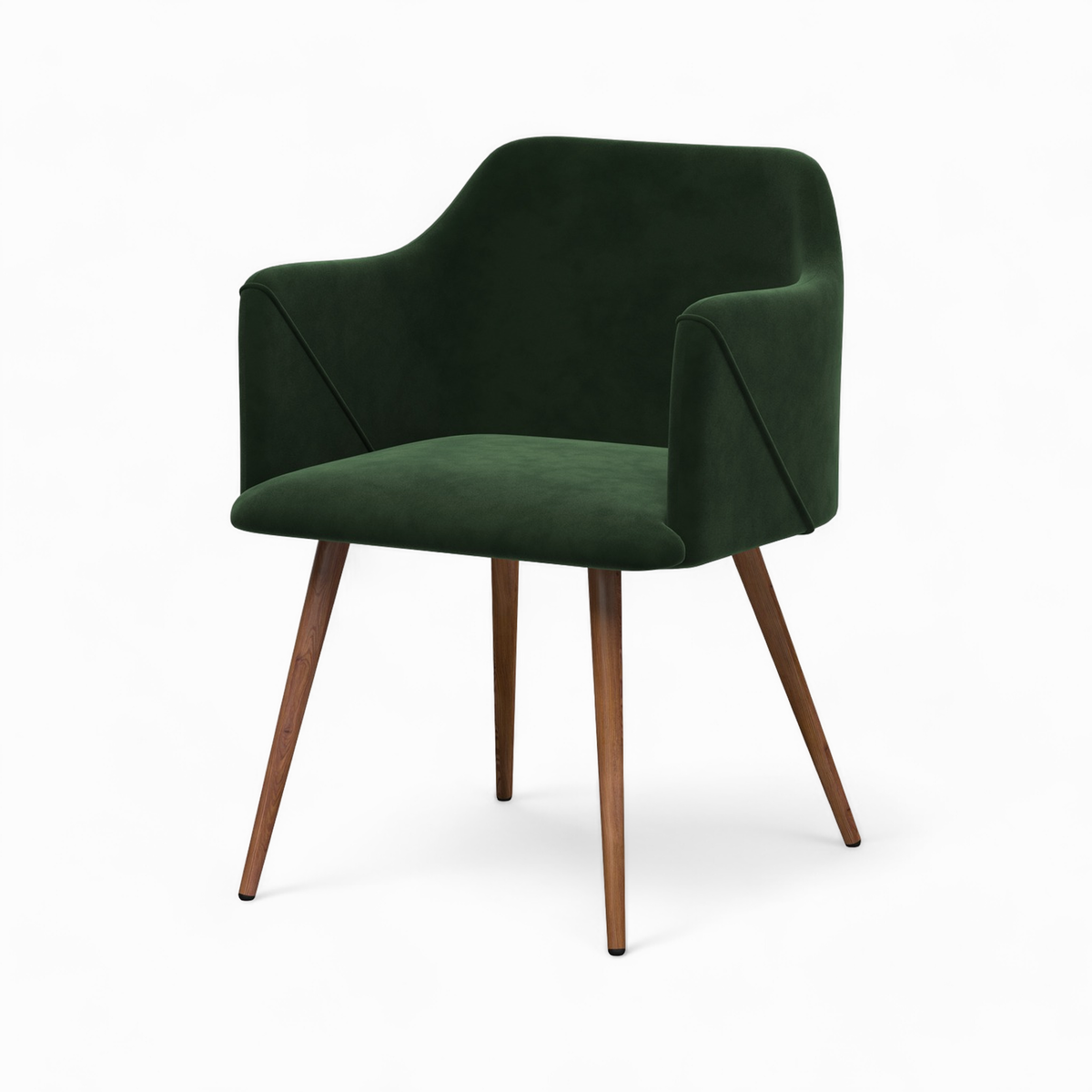 Rendez vous déco Pack 4 chaises en velours jaune et vert-Daisy