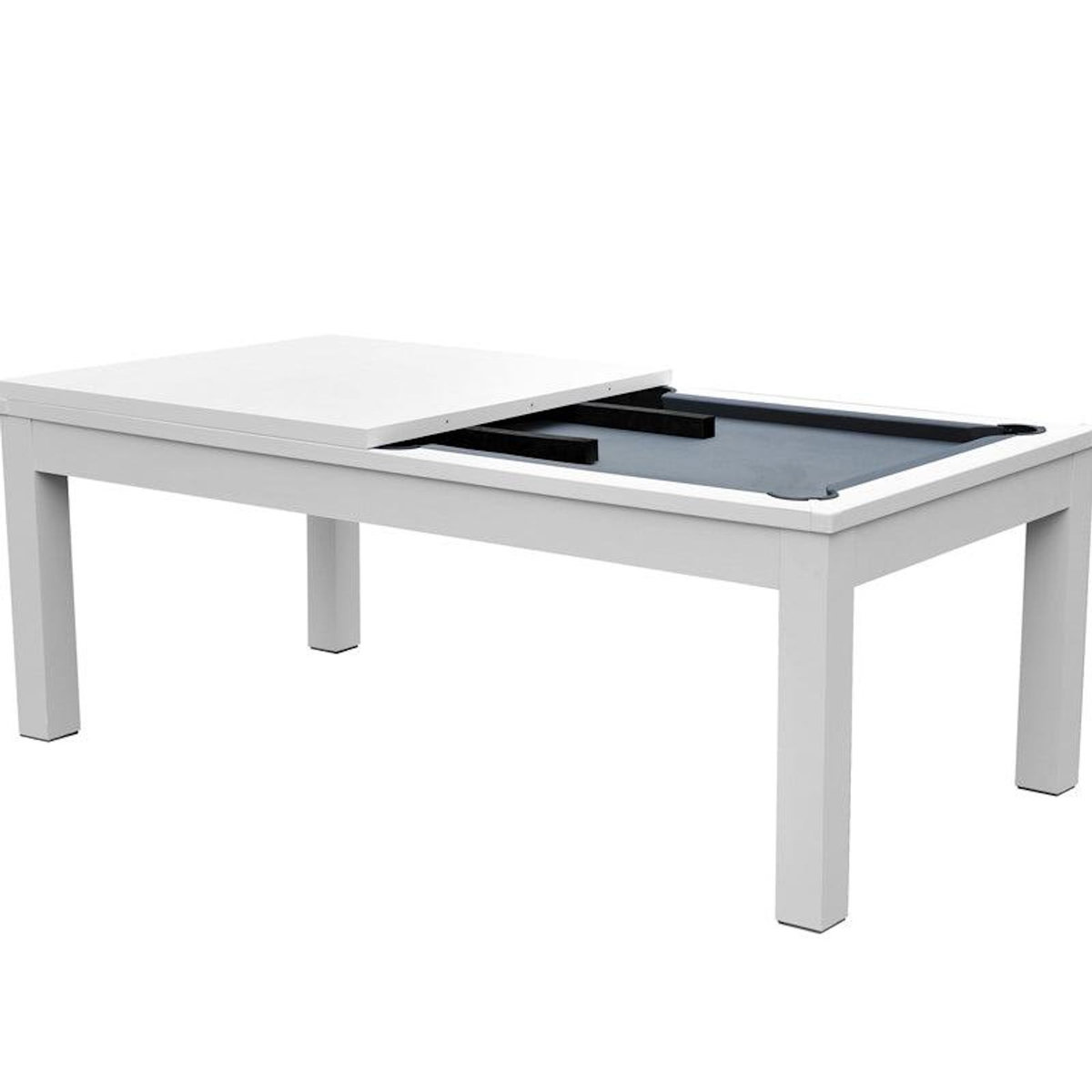 Rendez vous déco Table de billard convertible blanche tapis vert - Eddie