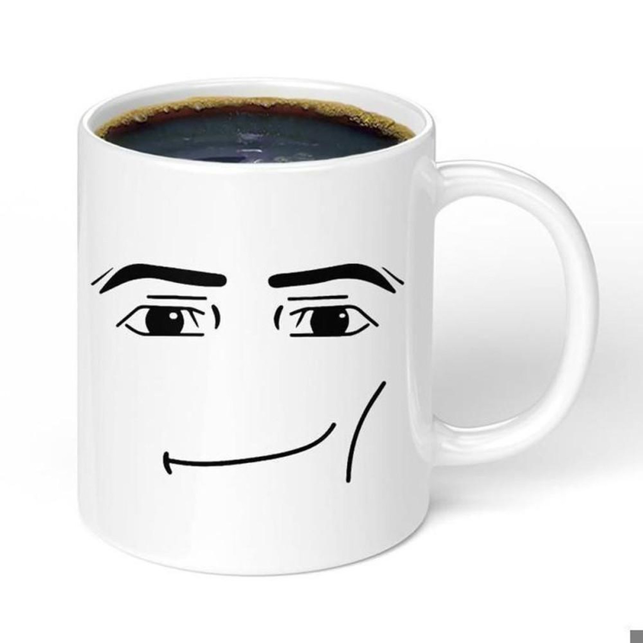 Tasse en céramique motif visage homme minimaliste 325 ml pour café, thé ou chocolat chaud