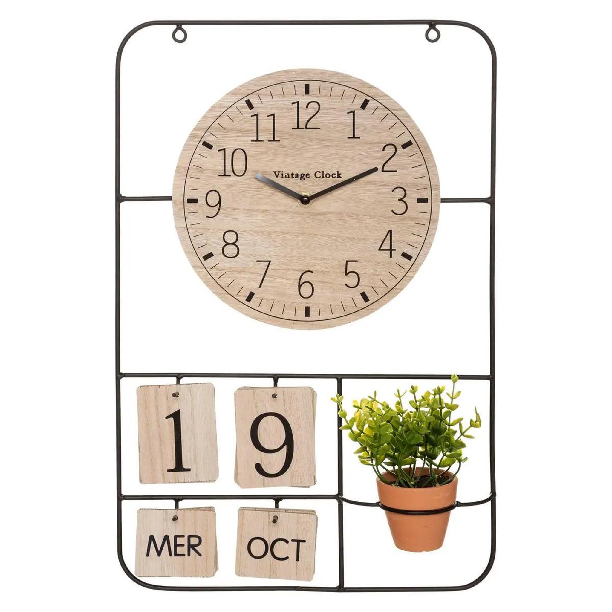ATMOSPHERA Horloge murale & date  camille  51cm noir