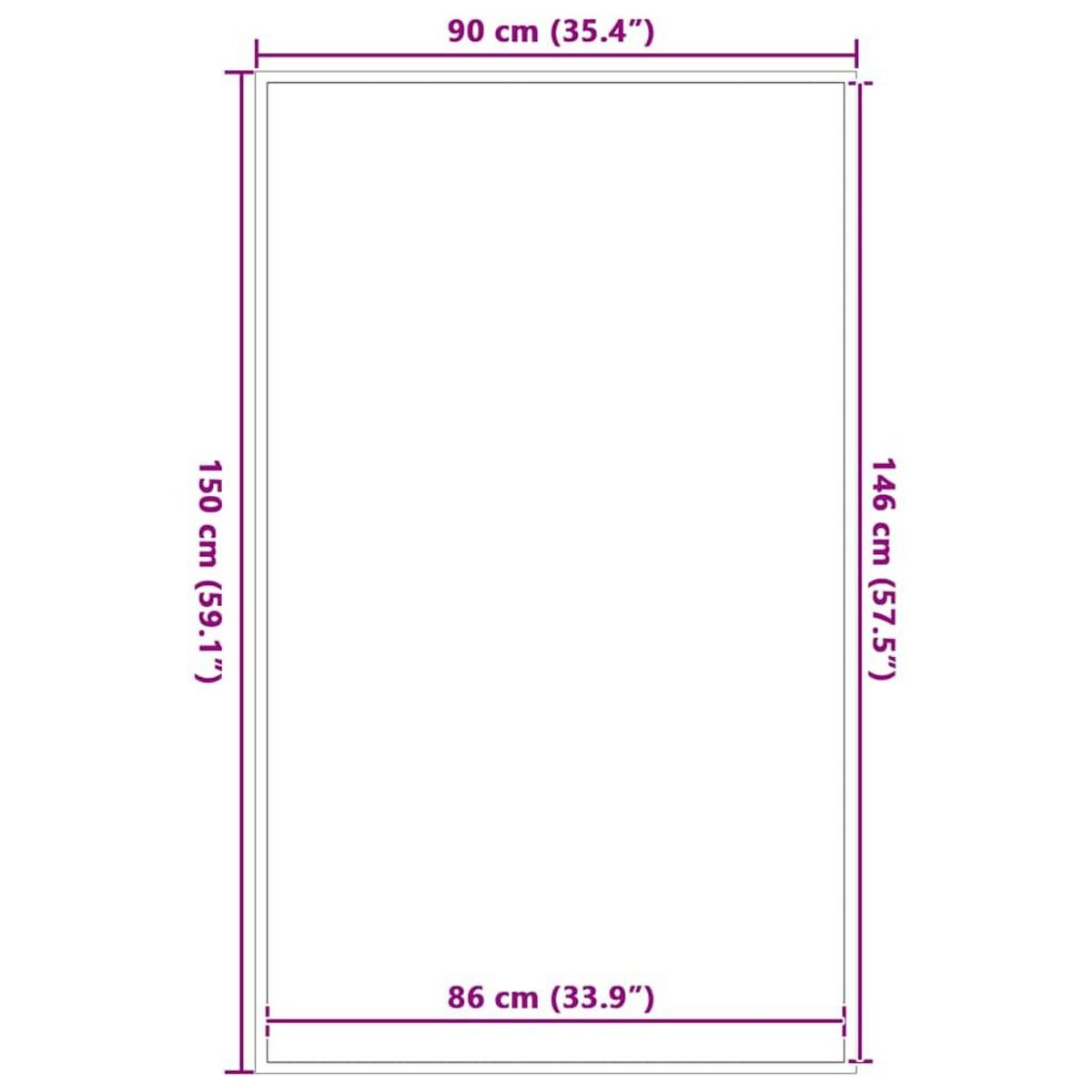 VIDAXL Paillasson marron 90x150 cm