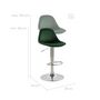 Voir la diapositive 4 : Rendez vous déco Lot de 2 chaises de bar réglables en velours bleu 60/82 cm - Pavo