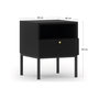 Voir la diapositive 4 : BEST MOBILIER Felicia - table de chevet - noir - 40 cm