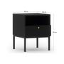 Voir la diapositive 4 : BEST MOBILIER Felicia - table de chevet - noir - 40 cm