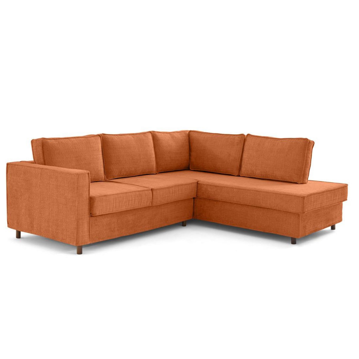 LISA DESIGN Jake - canapé déhoussable d'angle droit 5 places en velours texturé